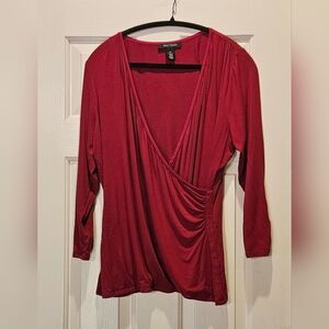 Red Wrap Blouse